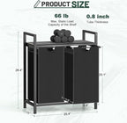 Laundry Hamper, Laundry Sorter with 2 Pull-Out Removable Oxford Fabric Bags Cloth Laundry Basket 2 x 10 Gallons (Charcoal Black)
