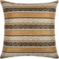Large Throw Pillow Covers Mustard Yellow and Black Kilim - 22 x 22 Inches Decorative Pillows, Boho Room Decor for Couch, Bohemian Outdoor Case for Farmhouse, Ethnic, Tribal Cushions