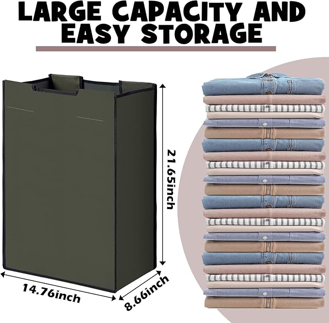 Bonuci 5 Pcs Laundry Sorter Replacement Bags Hamper Cart Removable Replacement Laundry Storage Organizer Bag Hamper Liner, No Hooks 14.76 x 8.66 x 21.65 Inch (Brown,Gray,Beige,Black,Green)
