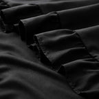 KKJIAF Ruffle Pillow Cases 18x18 Inches, Black Square Ruffled Pillow Covers Set of 2, Microfiber Wrinkle Resistant Pillow Shams with Envelope Closure for Sofa Bed Living Room