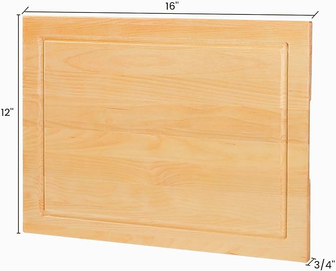 CONSDAN Wood Cutting Board for Kitchen, 16 x 12, Soild Birch Wood, Edge Grain, Chopping Board, Butcher Block with Juice Groove, Prefinished with Food-Safe Oil, 3/4" thick