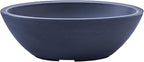 Crescent Garden Delano Oval Planter Bowl, Succulent Garden, Unique Indoor/Outdoor Double-Walled Plant Bowl with Plug- Oval Shape - 30" L x 21" W x 10" H (Midnight Blue)