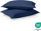 Bare Home King Pillow Sham Covers - Set of 2 - Premium 1800 Ultra-Soft Microfiber - Double Brushed - Stain & Fade Resistant - Bed Pillow Shams - Pillows Not Included (Set of 2, Dark Blue)