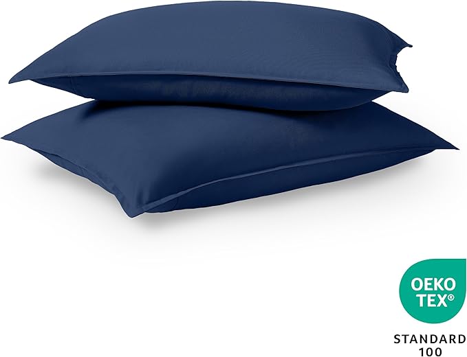 Bare Home King Pillow Sham Covers - Set of 2 - Premium 1800 Ultra-Soft Microfiber - Double Brushed - Stain & Fade Resistant - Bed Pillow Shams - Pillows Not Included (Set of 2, Dark Blue)