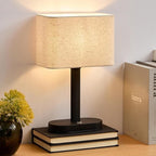 12.6" Cordless Touch Table Lamp, 5200mAh Rechargeable Desk Lamp, Stepless Dimming Modern Bedside Lamps with 3000K Warm Light LED Bulb, Nightstand Lamps for Study, Bedroom, Living Room, Office