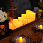 Homemory 4"x6" Large Solar Candles Outdoor Waterproof, Dusk to Dawn, Solar Powered Flameless Candles for Outdoor, Lanterns, Set of 2