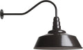 Steel Lighting Co. Redondo Barn Light | Outdoor Wall Mounted | 20 inch Dome | 23 inch Gooseneck | Large Farmhouse Warehouse Light Made in America | Dark Bronze Exterior/White Interior