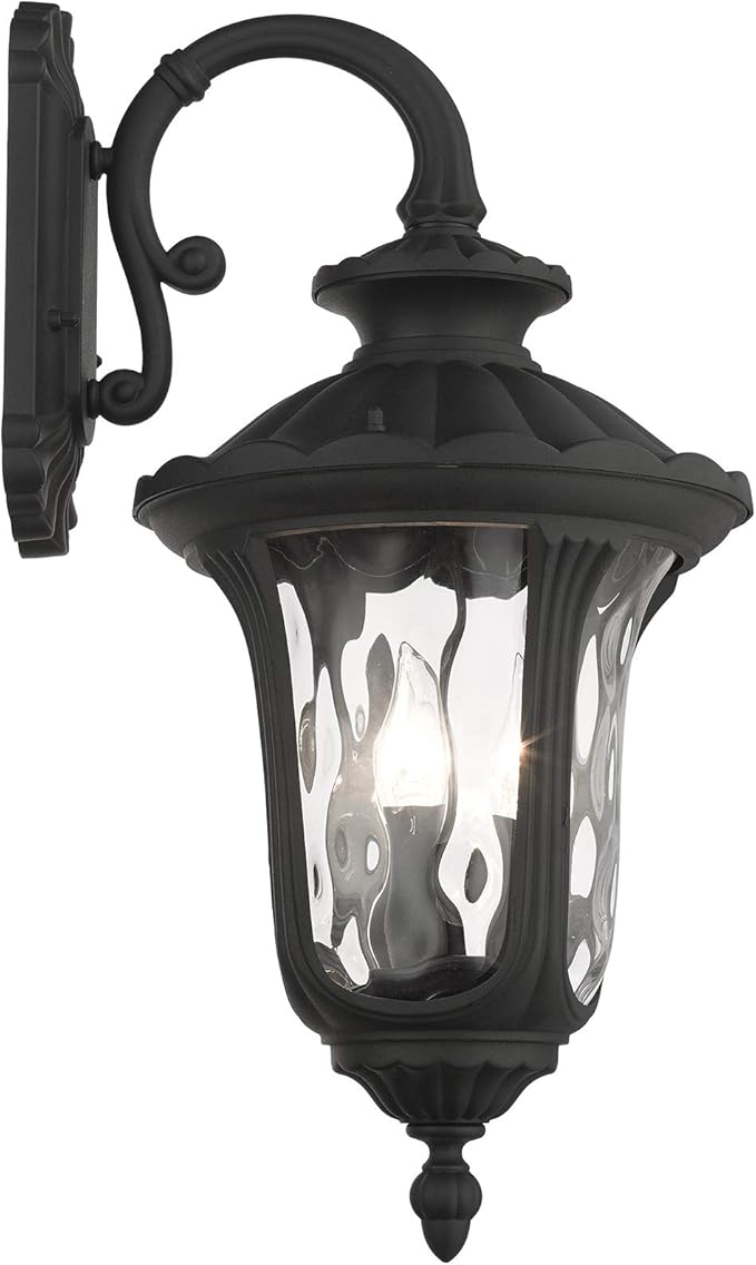 Livex Lighting 7857-14 Oxford 3 Light Outdoor Wall Lantern, Black, 22.5 in x 11 in x 22.5 in
