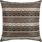 Throw Pillow Covers Kilim Khaki Green and Black - 18 x 18 Inches Decorative Pillows, Boho Room Decor for Couch, Bohemian Square Case for Farmhouse, Southwestern Shams, Aztec, Patio