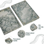 Marble Bathroom Tray,Pure Natural Vanity Tray,Marble Tray for Kitchen Counter Non-Ceramic/Non-Resin,Stone Trays 12 x 8 inch Cyan Green