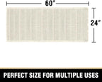 H.VERSAILTEX Waffle Bath Mat Super Absorbent Non Slip Bath Rugs for Beside Tub, 24" x 60", Ivory