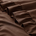 KKJIAF Ruffle Pillow Cases Standard Size Set of 2, Ruffled Pillow Covers with Envelope Closure, Wrinkle Resistant Ruffled Pillow Shams 20" x 26", Brown