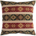 Large Throw Pillow Covers Burgundy Red and Green - 22 x 22 Inches Decorative Kilim Pillows, Boho Room Decor for Couch, Bohemian Square Case for Farmhouse, Aztec, Patio, Moroccan