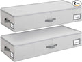 Cupic Cupid Under Bed Storage Containers, Large Foldable Organizer with Lid for Bedroom, Underbed Storage Box for Blankets, Clothes, Shoes, 2 Pack, Grey