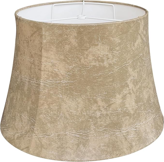 Tootoo Star Brown Large Drum Lamp Shade for Chandeliers Floor Light and Table Lamp,12x16x11" Spider,Fabric Natural Linen Hand Crafted (leather)