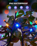 Brightown 2 Pack Solar String Lights Outdoor, Each 46Ft 120 LED Solar String Lights for Outside with 8 Modes, IP65 Waterproof Solar Outdoor Lights for Patio Garden Christmas Decorations, Multicolor