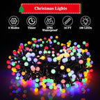 33FT 500 LED Christmas Lights Plug-in, Mini Globe Lights Outdoor Indoor with 8 Modes for Bedroom Party Wedding Garden Christmas Tree Deco(Multicolor)