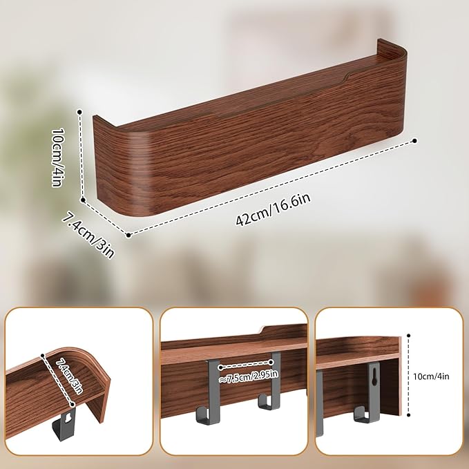 Coat Rack Wall Mount Entryway Organizer Modern Key Holder Wall Mount with Wooden Shelf Entryway Hooks for Bedroom Kitchen Hallway Bathroom for Hanging Coats Hats Bags Towels