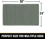 H.VERSAILTEX Upgraded Waffle Bath Mat Super Absorbent Non Slip Bath Rugs for Bathroom Floor Machine Washable Dry Fast Bathroom Rugs for Beside Tub, 24" x 36", Lichen