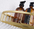 Bathroom Corner Shower Caddy Organizer, Corner-Hollow Design, SUS304 Stainless Steel Heavy Duty Rust-Proof Bathroom Shelf Organizer Holder, Wall Mounted Storage Rack, Brushed Gold