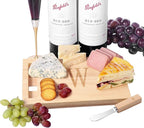 Miicol Wood Charcuterie Board, Monogram Cheese Board 10 Inch, Personalized Initial Cutting Board with Spreader, Unique Housewarming Gift, Ideal for Kitchen, Home, Letter W