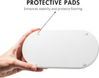 Matte White Round Soap Dispenser Tray, 8” Soap and Lotion Bottle Tray Organizer Plate for Bathrooms, Kitchens, Countertops - Holds 2 Soap Dispensers