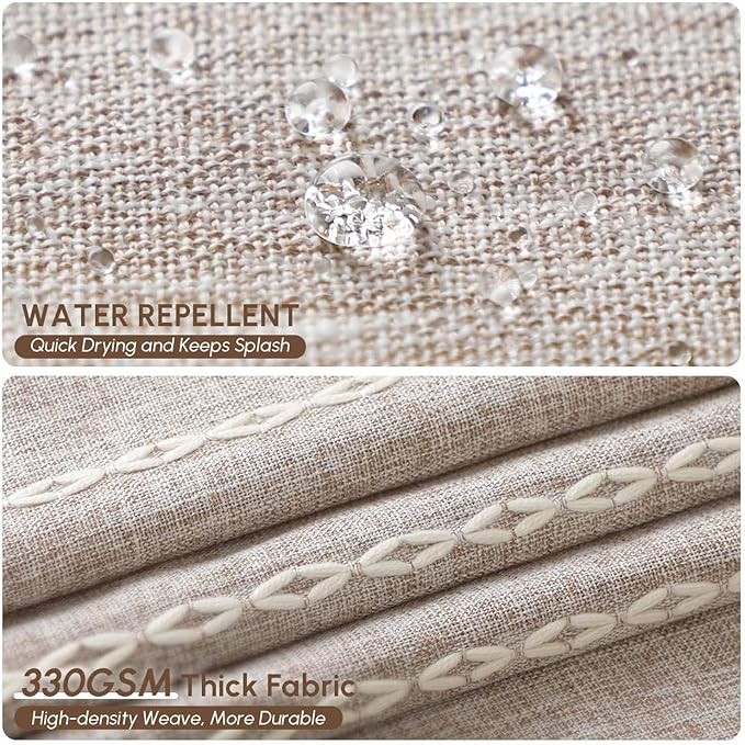 WELTRXE Boho Shower Curtain with Tassel Modern Farmhouse Shower Curtain Set, Rustic Bathroom Decor, Heavy Duty Fabric Water Repellent with Hook, Taupe, 72x72 Inches