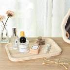 Marble Vanity Tray, Bathroom Tray Countertop, Decorative Dresser Organizer, Perfume, Jewelry Holder, Beige Stone Serving for Kitchen Sink Storage(MOCA Cream)