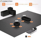 6 Pcs Stackable Drawer Organizer Set Desk Drawer Dividers, Bathroom Vanity Cosmetic Makeup Trays , Multipurpose Plastic Storage Bins for Jewelries, Kitchen Gadgets and Office Accessories, Black