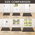 hicorfe Front Door Mat Outside Entrance,32"x40" Absorbent Muddy Dirt Resist Welcome Door Mats Outdoor Indoor,Stain and Fade Resistant,Non Slip Backing Entry Mat Doormat for Entryway(Latte)