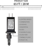 Dazzle Bright 200 LED Halloween Mini String Lights, 65FT Connectable Waterproof Plug in with 8 Modes Lights for Indoor Outdoor Patio Garden Party Decorations (Purple & Orange)