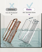 ODesign Shower Caddy 3 Pack-Shower Organizer Shelves Rack Rustproof SUS304 Stainless Steel for Bathroom Storage&Kitchen-No Drilling Adhesive Shower Caddy Shelf Dorm Room Essentials-Silver