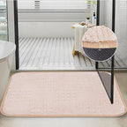Bath Mats 30x20 Non-Slip Absorbent Bathroom Rug, Quick Dry Machine Washable Shower Tub Mat with Rubber Backing, Soft Floor Carpet for Bathroom Decor Waffle White