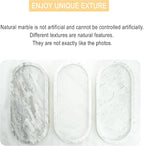 WORHE Natural Marble Vanity Tray Italy Oval Stone Trays for Candles Perfume, Decorative Jewelry Dish for Small Items, Countertop Storage Organizer for Home Bathroom Kitchen Matte Surface White (BH101)