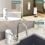 Automatic Liquid Soap Dispenser,Touchless Hand Soap Dispenser 13.5oz/400ml USB Rechargeabled Dispenser Electric,Wall Mounted 4 Levels Adjustable Soap Dispenser Pump for Bathroom Kitchen Dish Soap