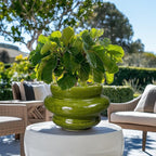 Ceramic Planters Bonsai 11 Inch - Planters with Drainage Hole, Flower Pots for Indoor Plants Outdoor Plants, Large Plant Pot for Home Decor, Gift for Men Women, Green