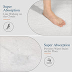 Walensee Large Bathroom Rug (24 x 48, Ivory) Extra Soft and Absorbent Shaggy Bath Mat Machine Washable Microfiber Non Slip Luxury Floor Mat