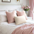 EMEMA Pack of 2 Velvet Throw Pillow Covers Decorative Square Pillowcase Soft Solid Cushion Case for Sofa Bedroom Chair Car 20x20 Inch Pink