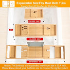 Premium Bathtub Tray Caddy, Expandable Bath Tray for Bath Tub, Bath/Bathtub Table Tray, Great House Warming, Anniversary & Wedding and Unique Birthday Gifts