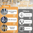 Large Gold Crystal Chandelier Light Fixtures - 24 Lights Modern Crystal Chandeliers for Hotel, Lobby, Foyer, Entryway Hall, Staircase High Ceiling Chandelier 2 Layers