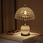 Eapmic Table Lamp,Bedside End Table Lamp Modern Nightstand Desk Lamp Geometric Lamp with Shade for Living Bedroom Office(Modern,Style 5,Silver)