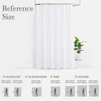 KGORGE White Linen Shower Curtain - Semi Sheer Lightweight Button Hole Half Privacy Quick Dry Shower Curtains for Bathroom Bathtub Decor, White, 72 x 72 inches Long, Hooks Included