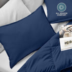 Bare Home King Pillow Sham Covers - Set of 2 - Premium 1800 Ultra-Soft Microfiber - Double Brushed - Stain & Fade Resistant - Bed Pillow Shams - Pillows Not Included (Set of 2, Dark Blue)