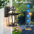 VIANIS Motion Sensor Outdoor Wall Lantern, Black Waterproof Dusk to Dawn LED Exterior Wall Sconce, Anti-Rust Aluminum Modern Outdoor Lights Fixtures Wall Mount for Porch, Entryway, Garage, Front Door