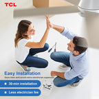 TCL 52" Modern Ceiling Fan with Lights, 5 Blades, 6 Speeds DC Reversible, Dimmable, White Flush Mount for Bedroom, Living Room and Garage