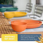 Teivio 48-Piece Kitchen Wheat Straw Dinnerware Set, Service for 12, Dinner Plates, Dessert Plate, Cereal Bowls, Cups, Unbreakable Colorful Plastic Outdoor Camping Dishes, Autumn Multicolor