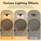 Modern Bathroom Vanity Light, 2-Light Black Gold Bathroom Lighting Fixtures Over Mirror, 12.6" Crystal Wall Light Sconce for Bathroom/Bedroom/Vanity, Includes LED Bulbs, Easy Installation