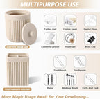Resin Beige Bathroom Accessories Set 5 Pcs, Lotion Soap Dispenser, Toothbrush Holder, Bathroom Tumbler, Qtip Holder and Vanity Tray, Bathroom Countertop Organizer Set for Modern Home Apartment