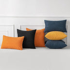 MIULEE Pack of 2 Decorative Throw Pillow Covers 16x16 Inch Soft Boho Striped Textured Corduroy Pillow Covers Modern Farmhouse Home Decor for Couch Bed Sofa Living Room Black