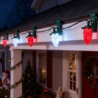 Dazzle Bright C9 Christmas String Lights, 100 LED 66 FT Waterproof Connectable Fairy Lights with 100 Spring Clips Timer, Christmas Decoration for Outdoor Roofline Home Garden Yard Tree (Red & White)